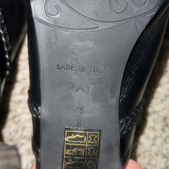 BRIGHTON Ray Black Slides Mules  Sandals  Sz 7.5 Italy - Picture 10 of 10